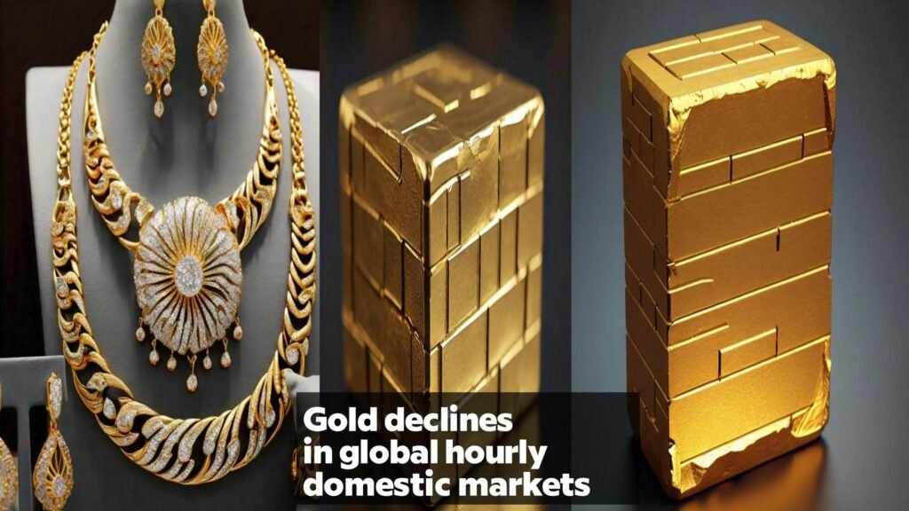 Gold declines in global hourly domestic markets