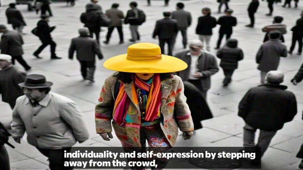 individuality and self-expression by stepping away from the crowd,