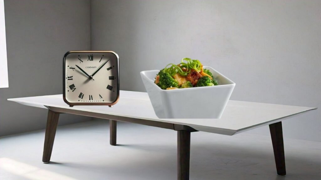 a square clock on a table